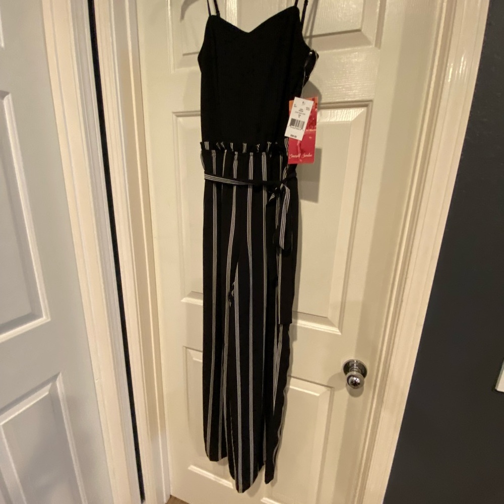 Pinstripe Jumpsuit Emerald Sundae Size M